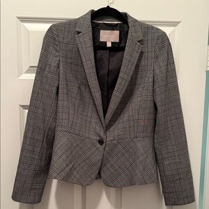 Banana Republic Charcoal Checkered Blazer